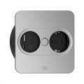 BACHMANN TWIST 2 SQUARE PUSH gniazdo zasilające 1x230V Schuko + 1xUSB(A+C) SREBRNY