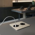 BACHMANN TWIST 2 SQUARE PUSH gniazdo zasilające 1x230V Schuko + 1xUSB(A+C) SREBRNY