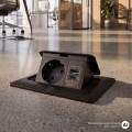 DL-Gniazdo FLOOR BOX podłogowe 1gn+USB A+C Czarne