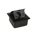 DL-Gniazdo FLOOR BOX podłogowe 1gn+USB A+C Czarne