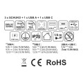 DL- gniazdo LUMIBOX 3x230V Schuko + USB A/C + indukcja Czarne