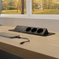 DL- gniazdo FLIXBOX czarne 3x230V Schuko + USB A/C