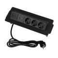 DL- gniazdo FLIXBOX czarne 3x230V Schuko + USB A/C