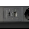 DL- gniazdo FLIXBOX czarne 3x230V Schuko + USB A/C
