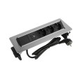 DL- gniazdo FLIXBOX stal drapana 3x230V Schuko + USB A/C