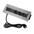 DL- gniazdo FLIXBOX stal drapana 3x230V Schuko + USB A/C