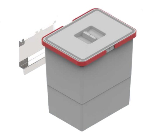 Kosz na śmieci Tw pojedyńczy zawieszany 18L H34 szary