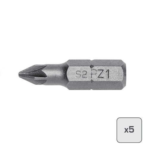 HOGERT-Końcówki wkrętakowe PZ1 25mm,  S2, (5szt)