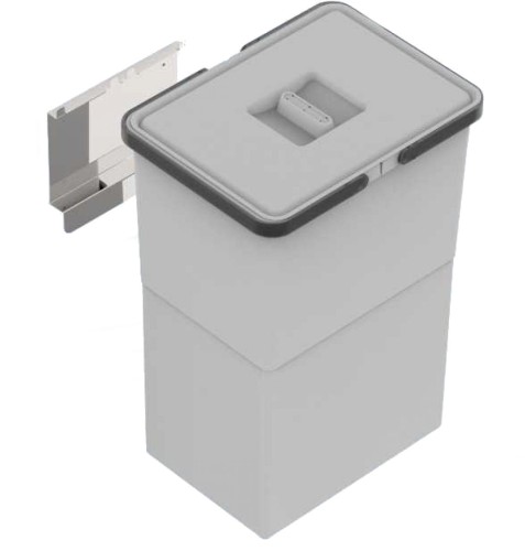 Kosz na śmieci Tw pojedyńczy zawieszany 24L H45 szary